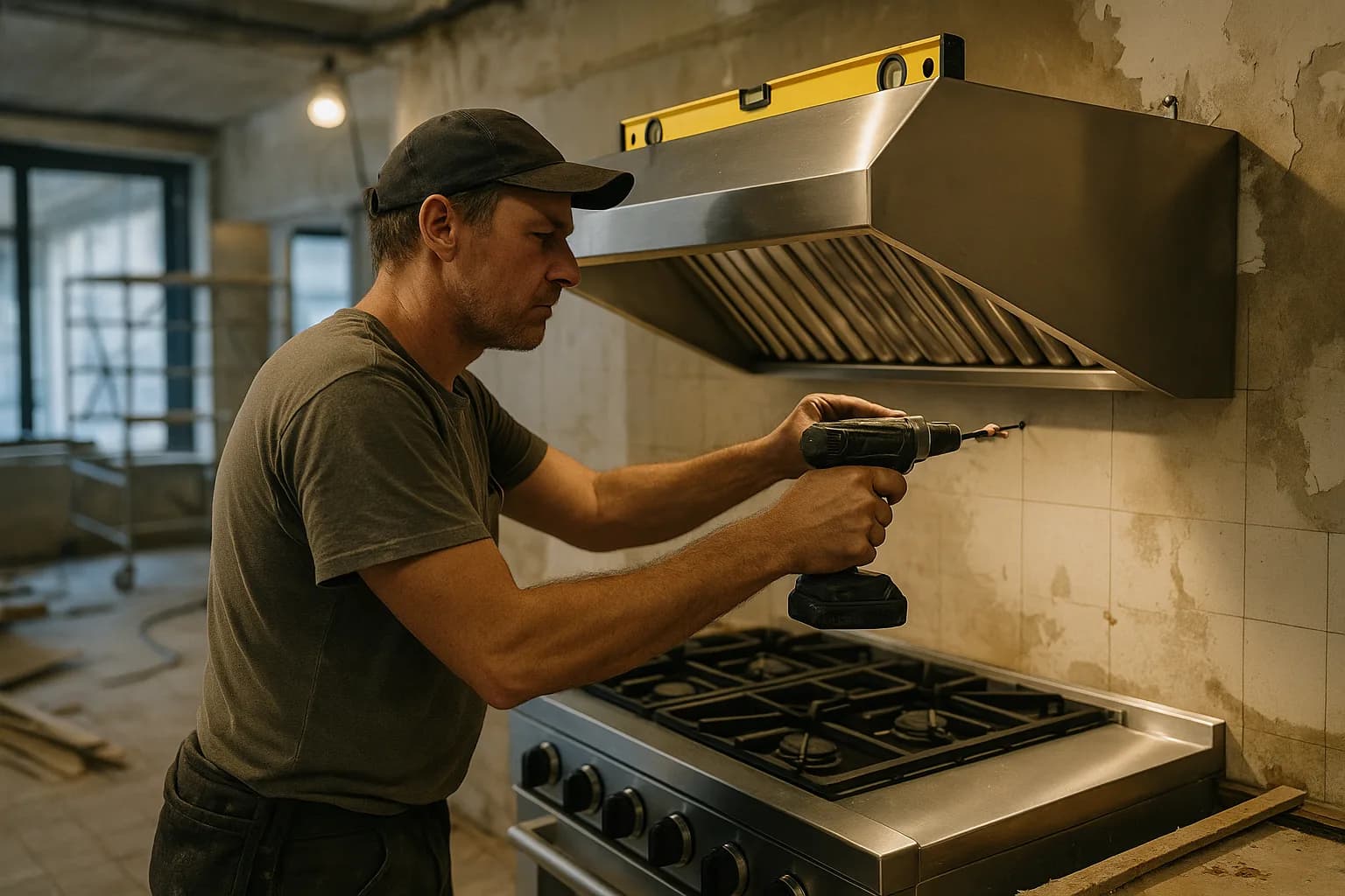 Chantier de cuisine professionnelle